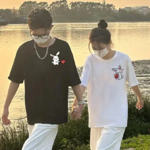 2 Pcs Unisex Jersey Printed T-Shirt